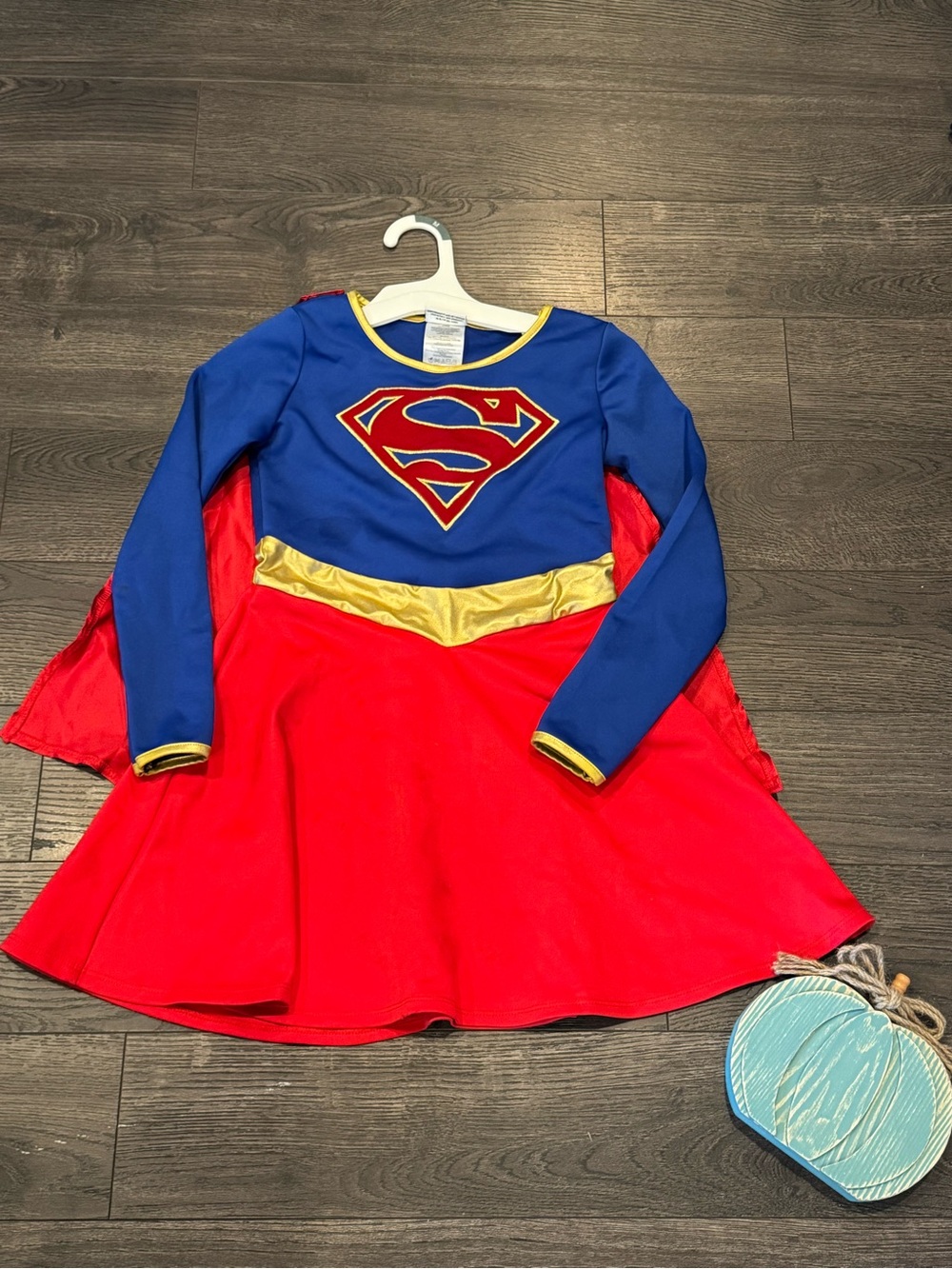 Girls' 7-8 💎 Supergirl Premium Costume Dress with embroidered logo
